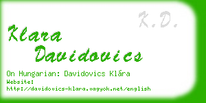 klara davidovics business card